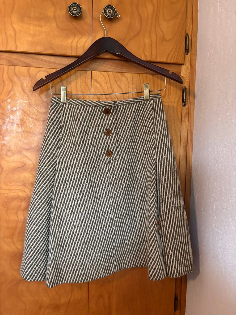 Vintage 1960s Joseph Magnin Striped A-Line Skirt Mod Size 12